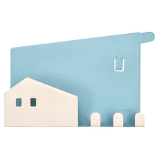 LHiDS 造型收納層架 北歐房屋 PU皮革, 水藍色, 1層