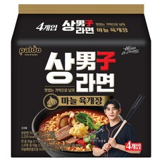 팔도 상남자라면 마늘 육개장 131g, 4개