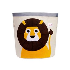 3 sprouts 收納籃, 手感柔軟耐抗污 桶裝超大容量 可折疊壓扁不佔空間 左右附有手把, 獅子王, 高44.5 x 直徑43cm, 1個