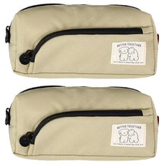 morning glory 雙拉鍊絨毛筆袋 ver.2, 選擇該產品, 米色