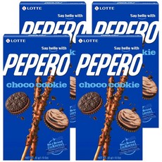 LOTTE 樂天 PEPERO 黑餅乾巧克力餅乾棒 香濃巧克力 酥脆餅乾 韓國零食, 32g, 4盒