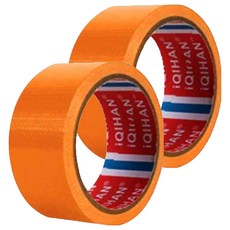 iQIHAN 다다 고점도 강력 면 테이프 50mm x 20m, 주황색, 2개