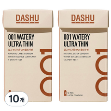 다슈 라이크 001 워터리 울트라 씬 일반형 콘돔, 12개입, 10개