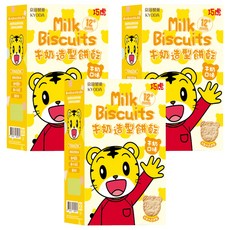 KYODA 京田製菓 韓國 巧虎造型餅乾 12個月以上適用, 牛奶口味, 90g, 3盒