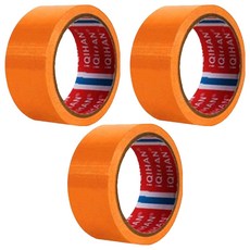 iQIHAN 다다 고점도 강력 면 테이프 50mm x 20m, 주황색, 3개