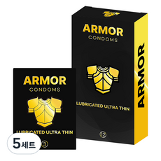 아머 루브리케이트 울트라씬 일반형 콘돔 3p +12p 세트, 5세트