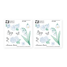 instant tattoo 花草印花紋身彩繪貼紙, 混合顏色, 2個