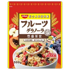 NISSIN 日清 豐盛果實綜合水果穀物脆 500g - 含膳食纖維、維生素B1及C，促進腸胃蠕動, 1包