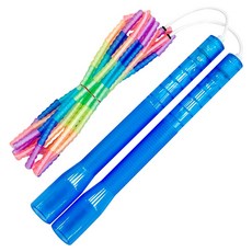 JFROPE 閃亮彩虹軟質串珠跳繩, 藍色