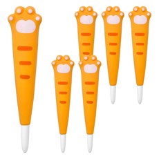ii GEN 一正 大腳貓咪軟軟捏中性筆 0.4mm, 橘色, 6個