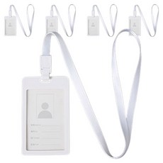 Tree 直式證件套+掛繩, 5組, 白色