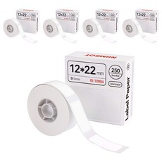 NIIMBOT 標籤印表機D11/D110專用標籤紙 白色 12*22mm, 250張, 5捲