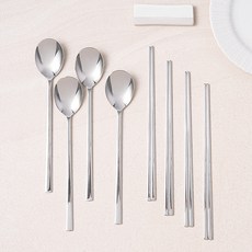 comet 韓國產不鏽鋼餐具組, 銀色, 湯匙+筷子, 4組