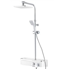 MIRINAE 頂噴三段式花灑龍頭組, 白色, 1組