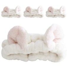 J-meal 貓耳洗臉髮帶, 4個, 白色