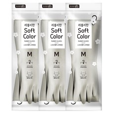 Home Edition MJ 柔和色橡膠手套, 淺米色, 中(M), 3包