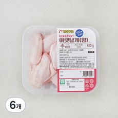 코켄 무항생제 인증 아랫날개 윙, 400g, 6개