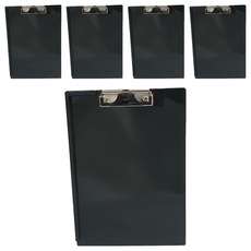 筆夾式A4文件板, 黑色, 5個