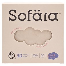 Sofara 舒芙氧 嬰兒3D空氣口罩 0~18個月, 奶糖棕, 30片, 1盒