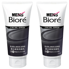 MEN's Biore男性專用黑白柔珠洗面乳, 深層清潔毛孔角質，古龍水時尚香, 100g, 2條
