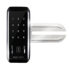 솔리티 웰콤 유리문 전용 스마트 보조키 손잡이 없음 도어락, WG-20, 고객직접설치