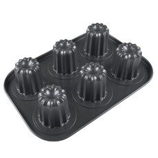 Hanomad 經典可麗露模具烤盤 6格 黑色, 1個
