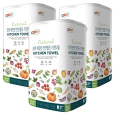 코멧 깨끗한 천연펄프 키친타월, 150매, 24개