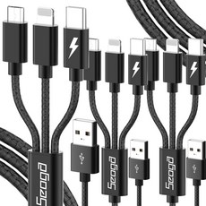 Seoga 金屬3in1多功能充電線, 1.2m, 黑色, 3個