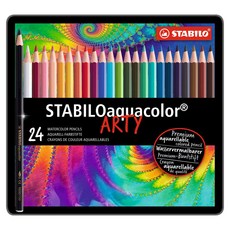 STABILO 思筆樂 AquaColor 24色彩色鉛筆 + 金屬盒套組, 1套