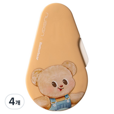 델리 버터베어 누사인 슬라이딩 수정테이프 5mm x 12m, 옐로우, 4개