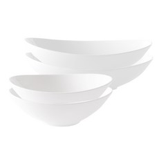 Neobone橢圓形寬瓷碗 M 2入+L 2入組, 單一顏色, 1套