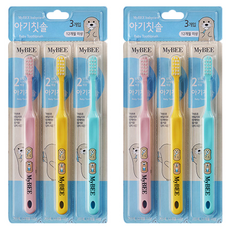 MyB 嬰兒牙刷步驟 2 普通 3p, 隨機出貨, 3片, 2個