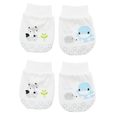 KU.KU Duckbill 酷咕鴨 竹纖自然棉護手套 柔軟舒適 嬰幼兒適用, 出生起, 款式隨機, 2雙