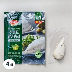 하림 수비드 닭가슴살 바질&올리브, 100g, 6개입, 4개