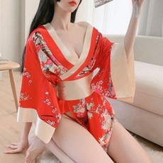 Offri性感花朵浴衣式連身裙 服裝