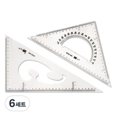 Blue Matto三角尺 2種組 1 NO.2030, 混合顏色, 6套