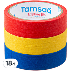 Tamsaa 原色彩色遮蔽膠帶 25mm*13m, 18個