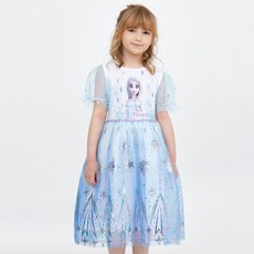 女童款冰雪奇緣2 Ryle蕾絲5分洋裝