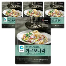 청정원 베이컨 앤 까망베르 까르보나라 스파게티소스, 250g, 4개