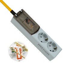 韓國 LUNEX ELB過載斷電2插式延長線 SHM-NJCDG-16A2, 3m, 1個, 灰色