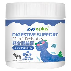 in plus 贏 11合1綜合腸益菌 多元平衡配方犬用保健品, 280g, 調節消化機能, 1罐