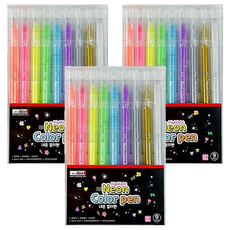 ibis 霓虹彩色筆9入組 0.6mm, 粉紅色, 橘色, 黃色, 綠色, 藍色, 紫色, 銀色, 金色, 白色, 3套