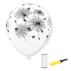 萬聖節派對氣球 20p + 小緞帶 + 手動打氣筒 隨機出貨, 蜘蛛網, 1套
