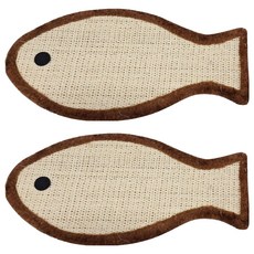 寵物夢工廠 魚形掛繩貓抓板, 咖啡色, 2個