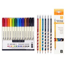 TUCO.B 12色簽字筆 13入 + Coma 矯正用三角握桿鉛筆 B TC-P02 12入組, 1套, 混色