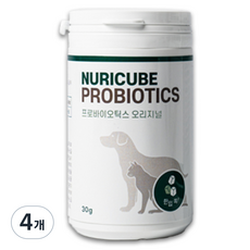 누리큐브 반려동물 프로바이오틱스 영양제, 장건강/유산균, 30g, 4개
