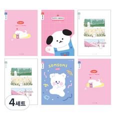 Chaeum筆記本 國小3-6年級 日記本 窄格 B 6入組, 混色, 4套