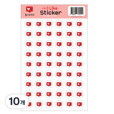 Superssam I LIKE 稱讚圓形貼紙 讚愛心, 10個, 6入