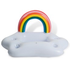 DING DONG PET 寵物狗彩虹泳圈, 白色