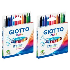 GIOTTO 好清洗兒童隨身蠟筆 3歲以上, 2盒, 12色